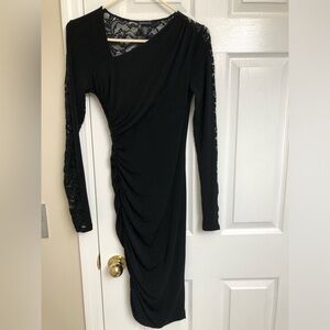 Moda International Black Dress with Lace Accents